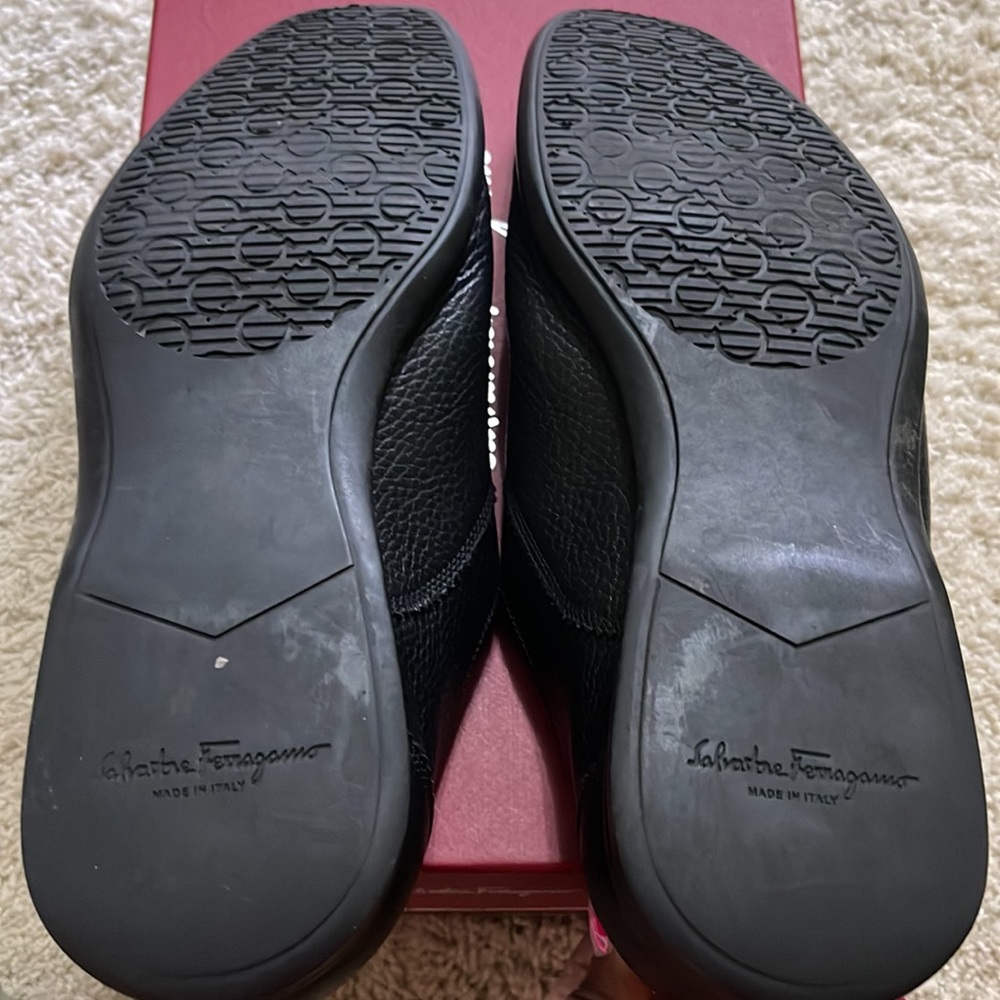 Black size 11 leather Salvatore Ferragamo loafers - Picture 3 of 5